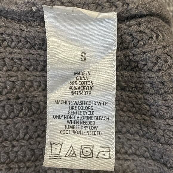 Aeropostale Cable Knit Sweater S Cropped Y2K Faded Gray Casual - Picture 8 of 8